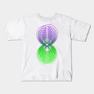 Galaxy geometric abstract purple green Kids T-Shirt